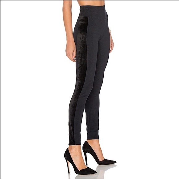 SPANX Pants - SPANX Ponte Black Velvet Side Stripe Leggings Shapewear Pants Size Medium